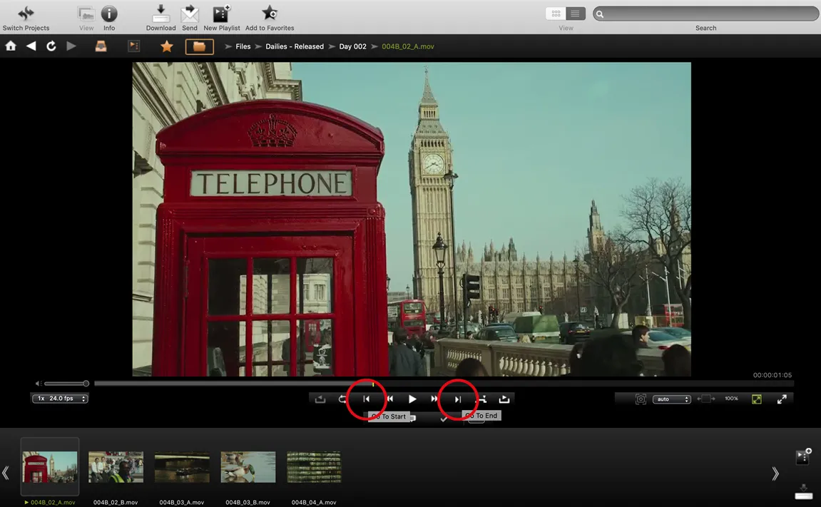 Screenshot of PIX showing media playback